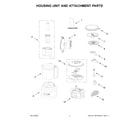 KitchenAid KFP1319OB0 housing unit and attachment parts diagram