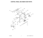 Whirlpool WDT740SALW1 control panel and inner door parts diagram