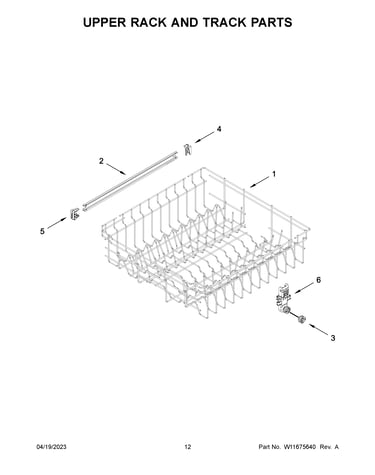 Upper rack and track parts