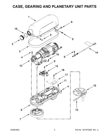 Case, gearing and planetary unit parts
