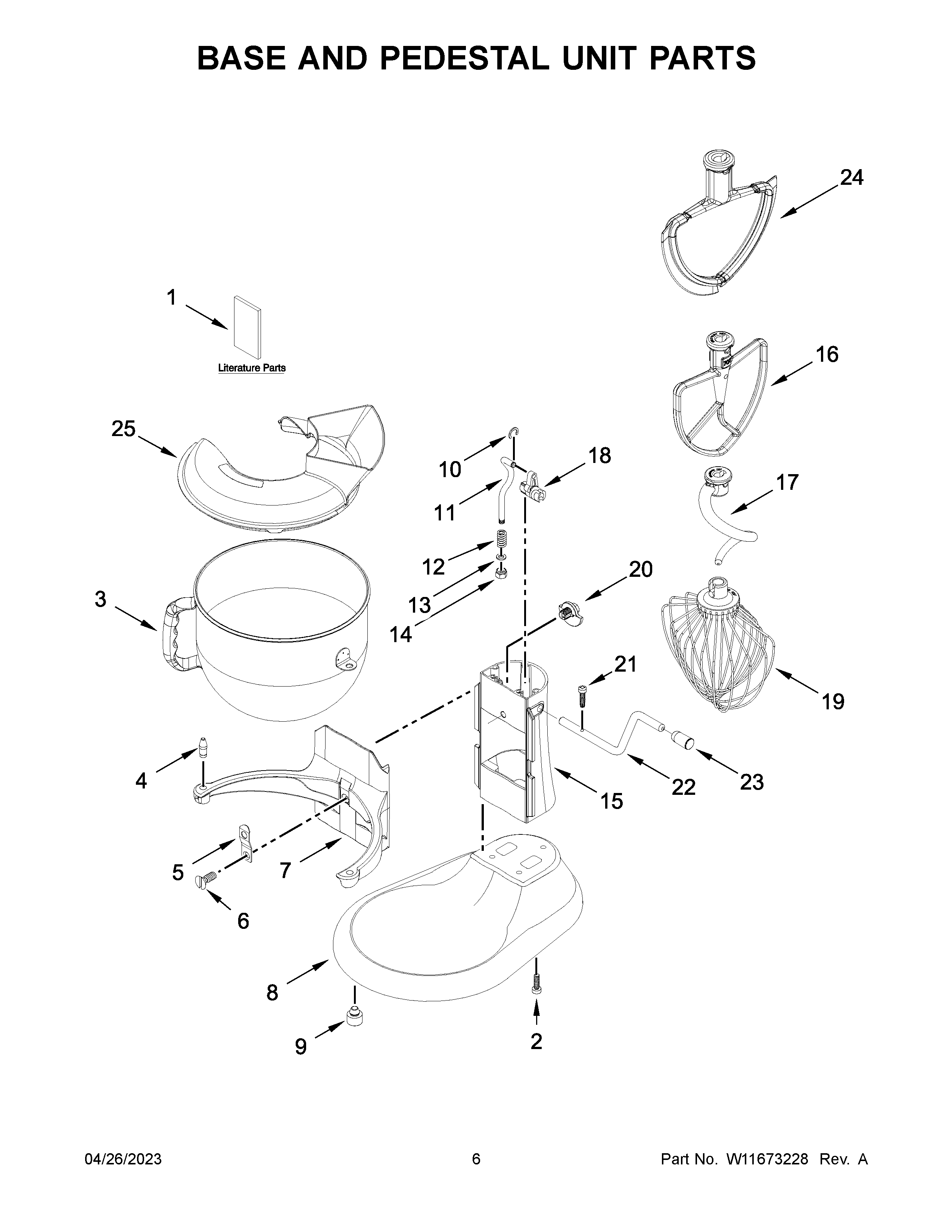 Base and pedestal unit parts