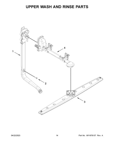Upper wash and rinse parts