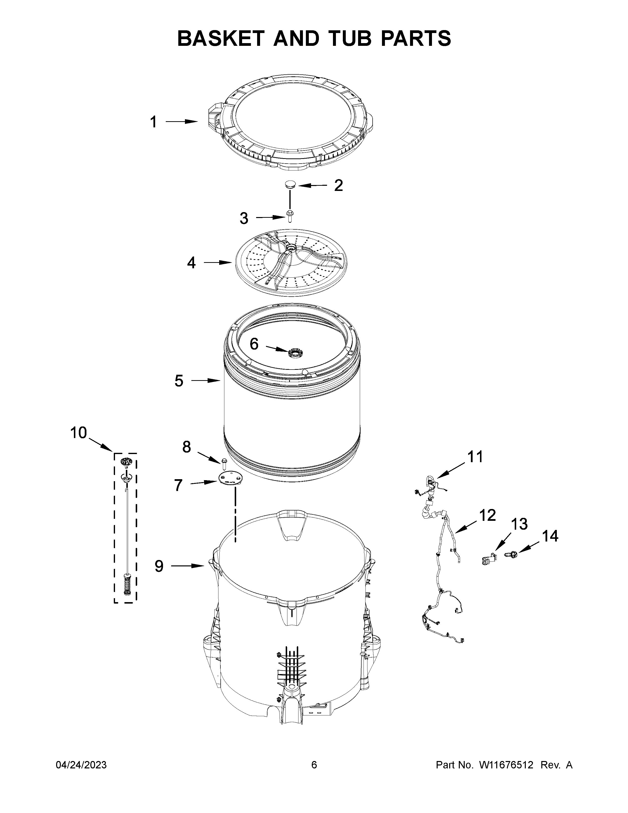 Basket and tub parts