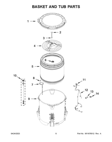 Basket and tub parts
