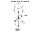 Maytag MVW5430MW1 gearcase, motor and pump parts diagram