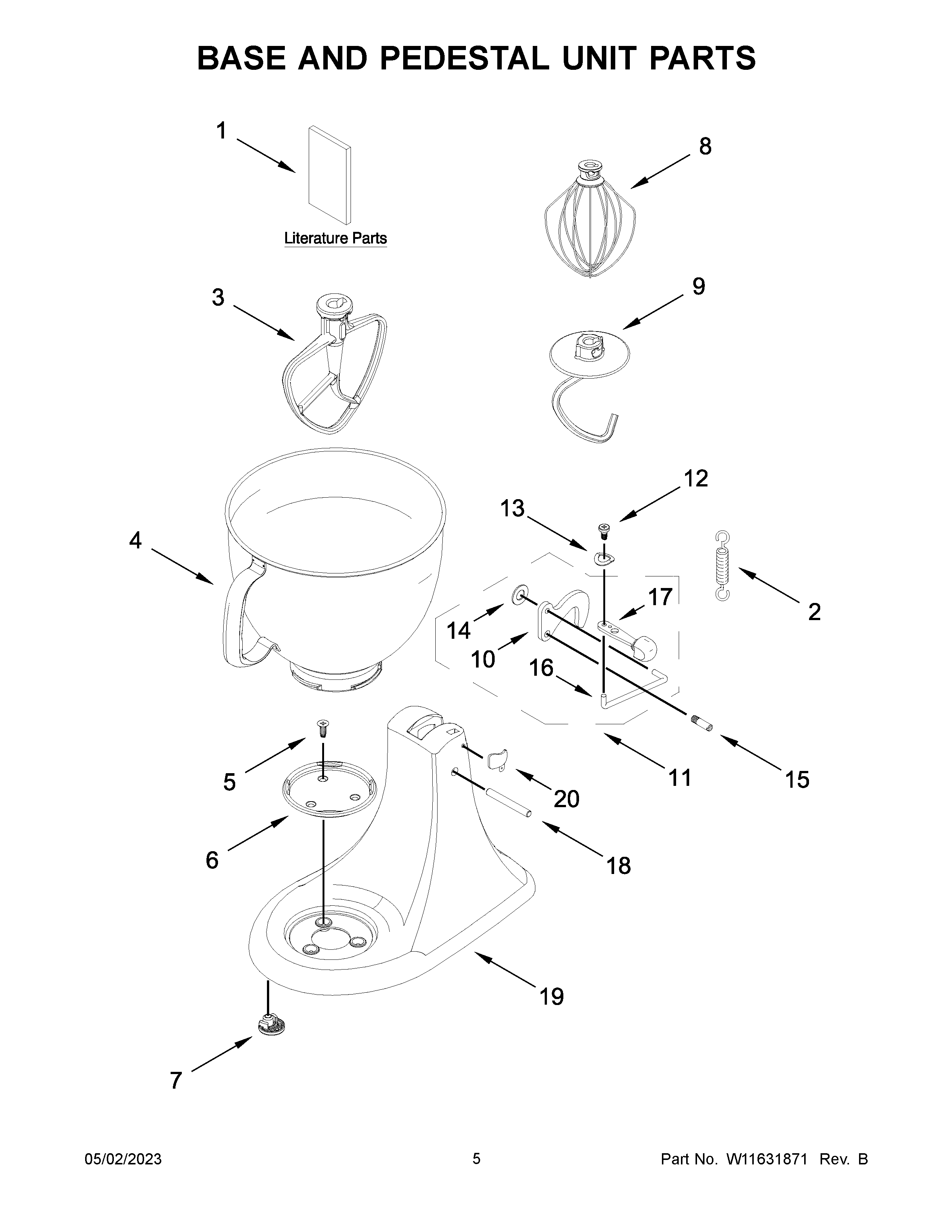 Base and pedestal unit parts