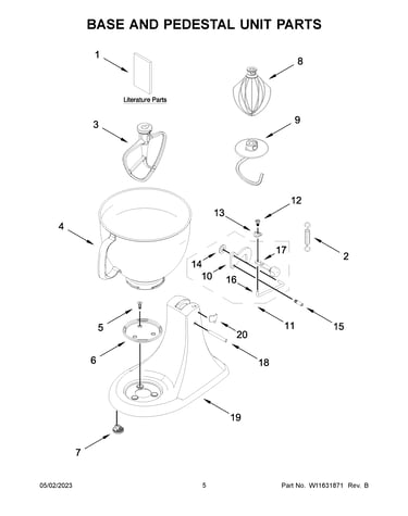 Base and pedestal unit parts