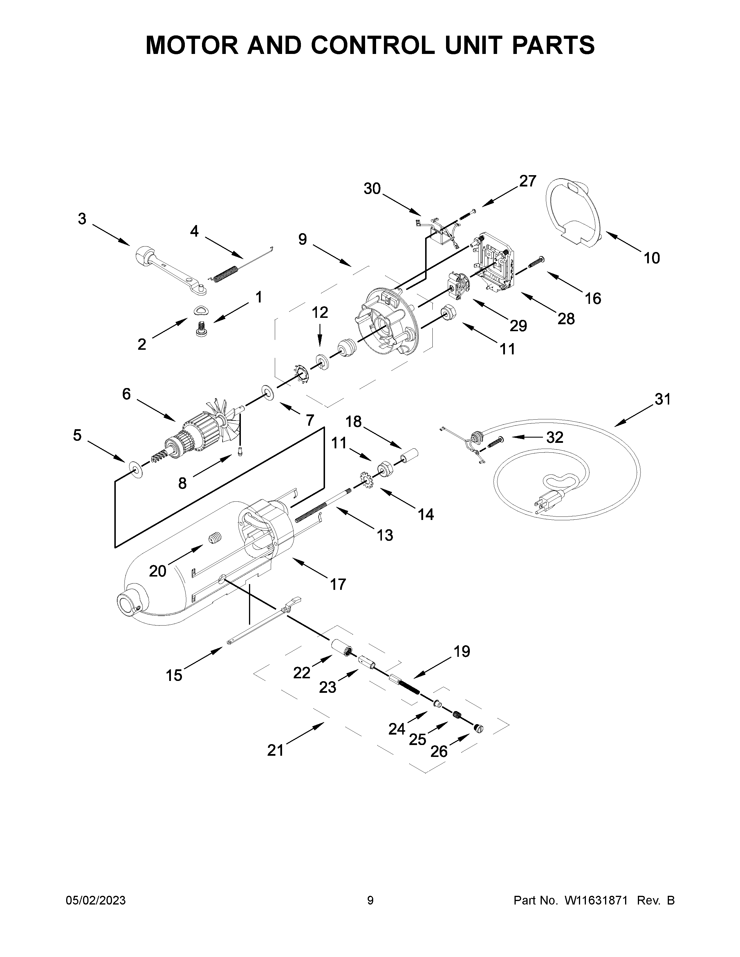 MOTOR AND CONTROL UNIT PARTS