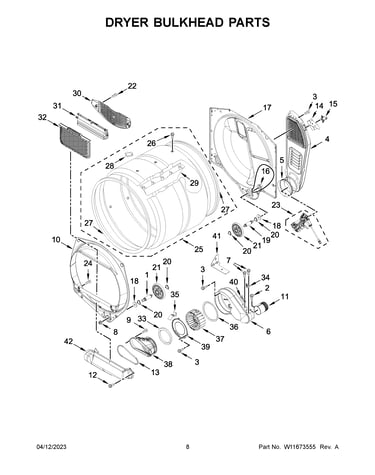 Dryer bulkhead parts