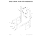 Whirlpool WGT4027HW2 dryer support and washer harness parts diagram