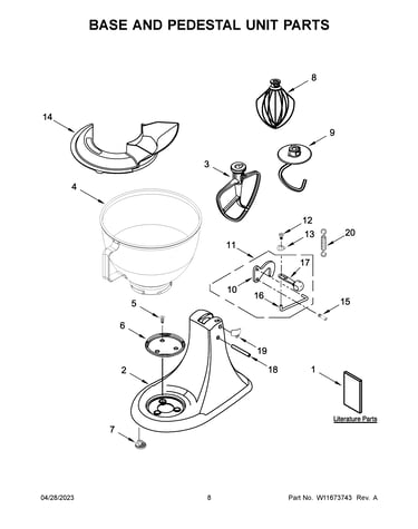 Base and pedestal unit parts