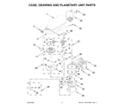 KitchenAid KSM195PSFT5 case, gearing and planetary unit parts diagram