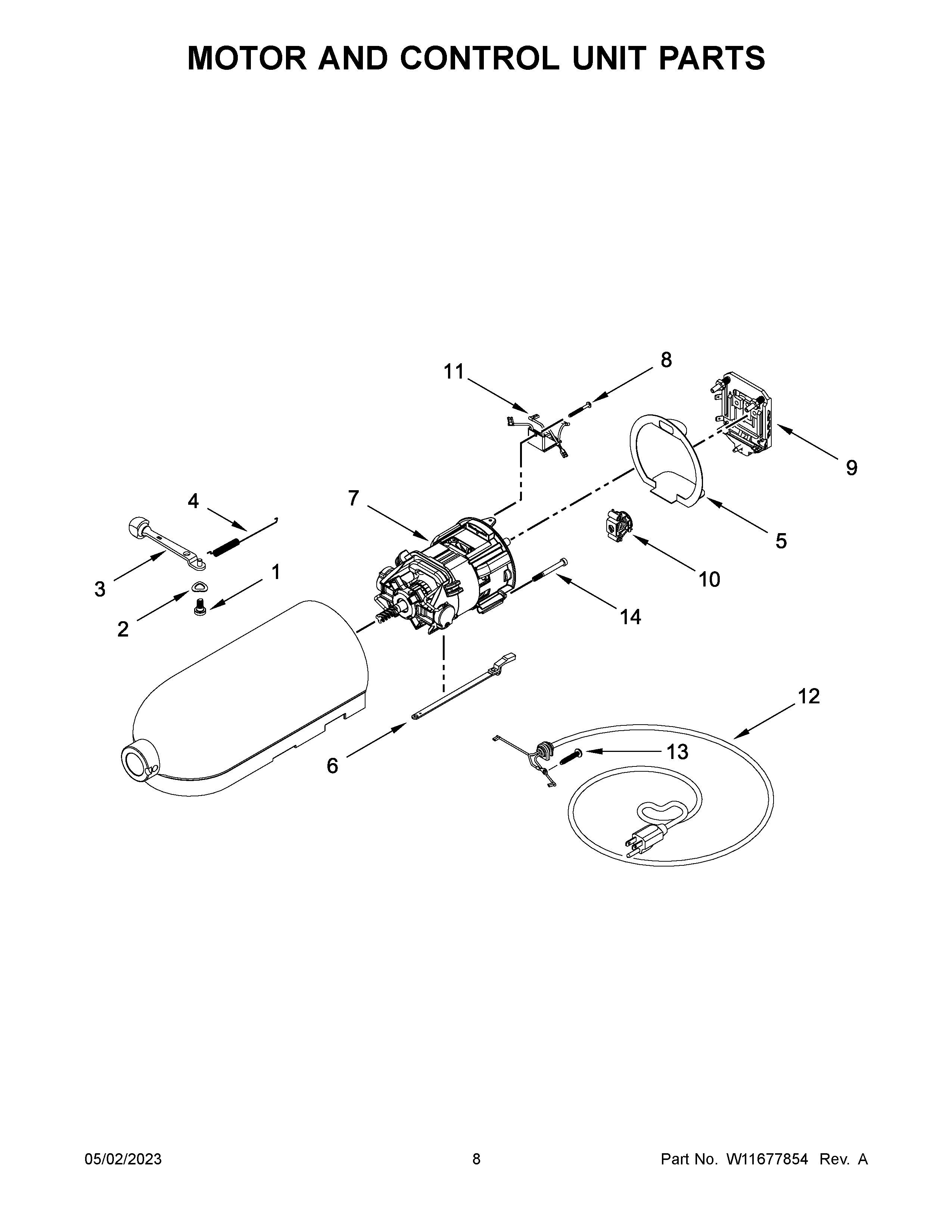 Motor and control unit parts