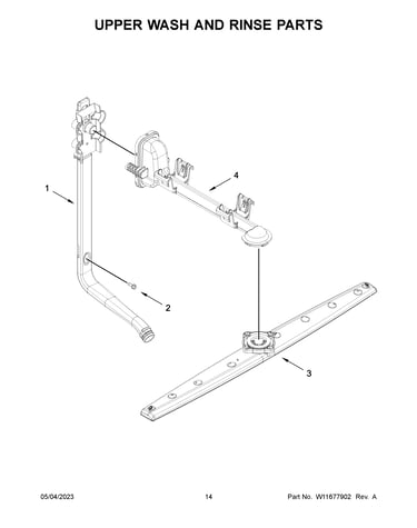 Upper wash and rinse parts