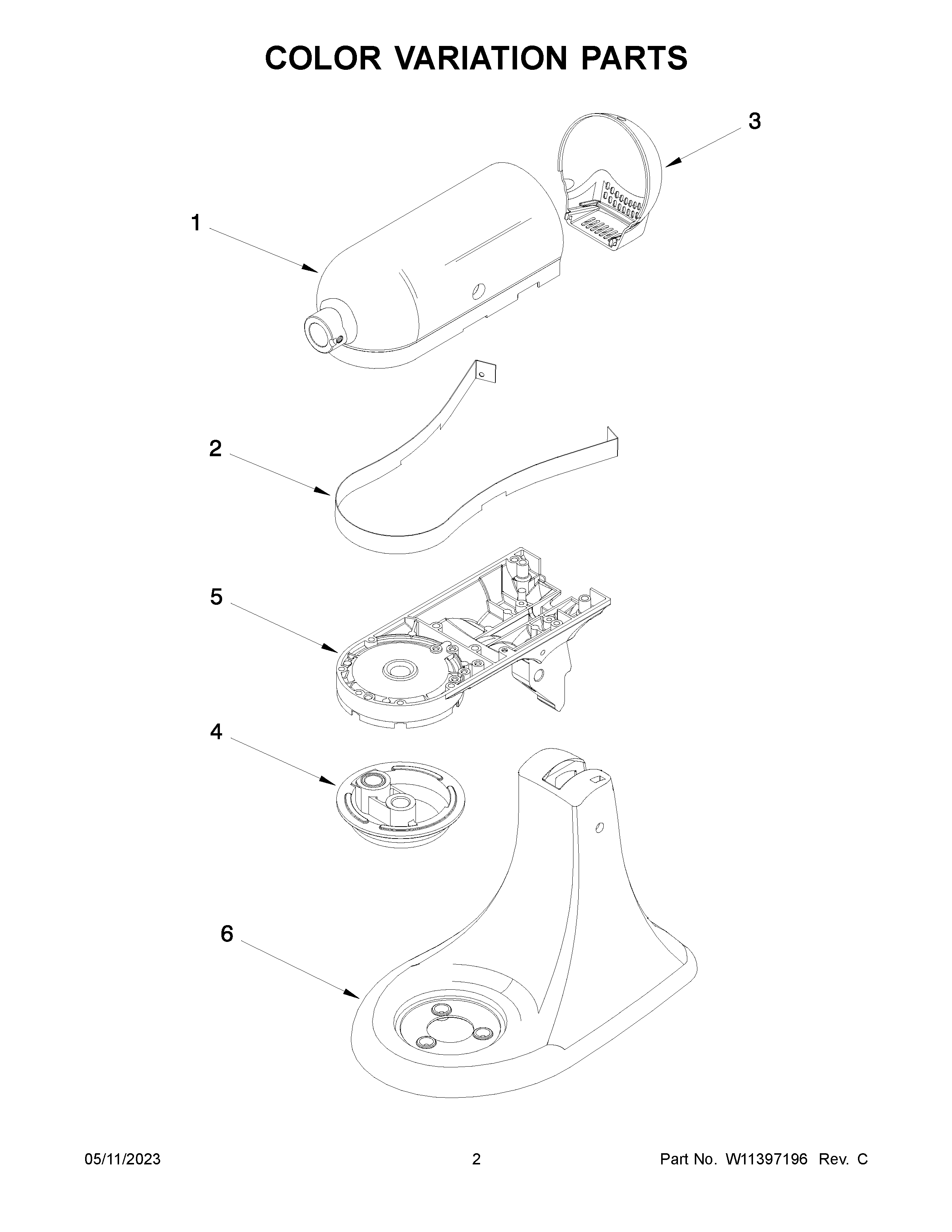 Color variation parts