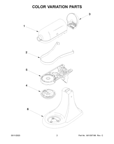 Color variation parts