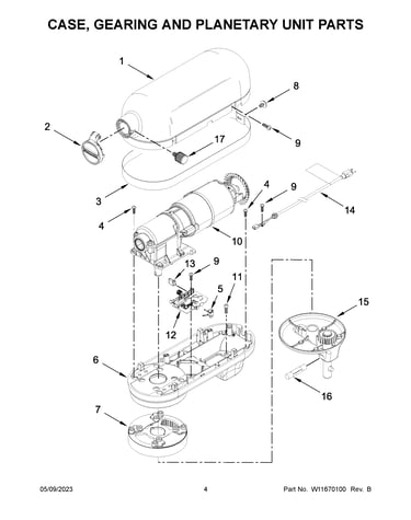 Case, gearing and planetary unit parts