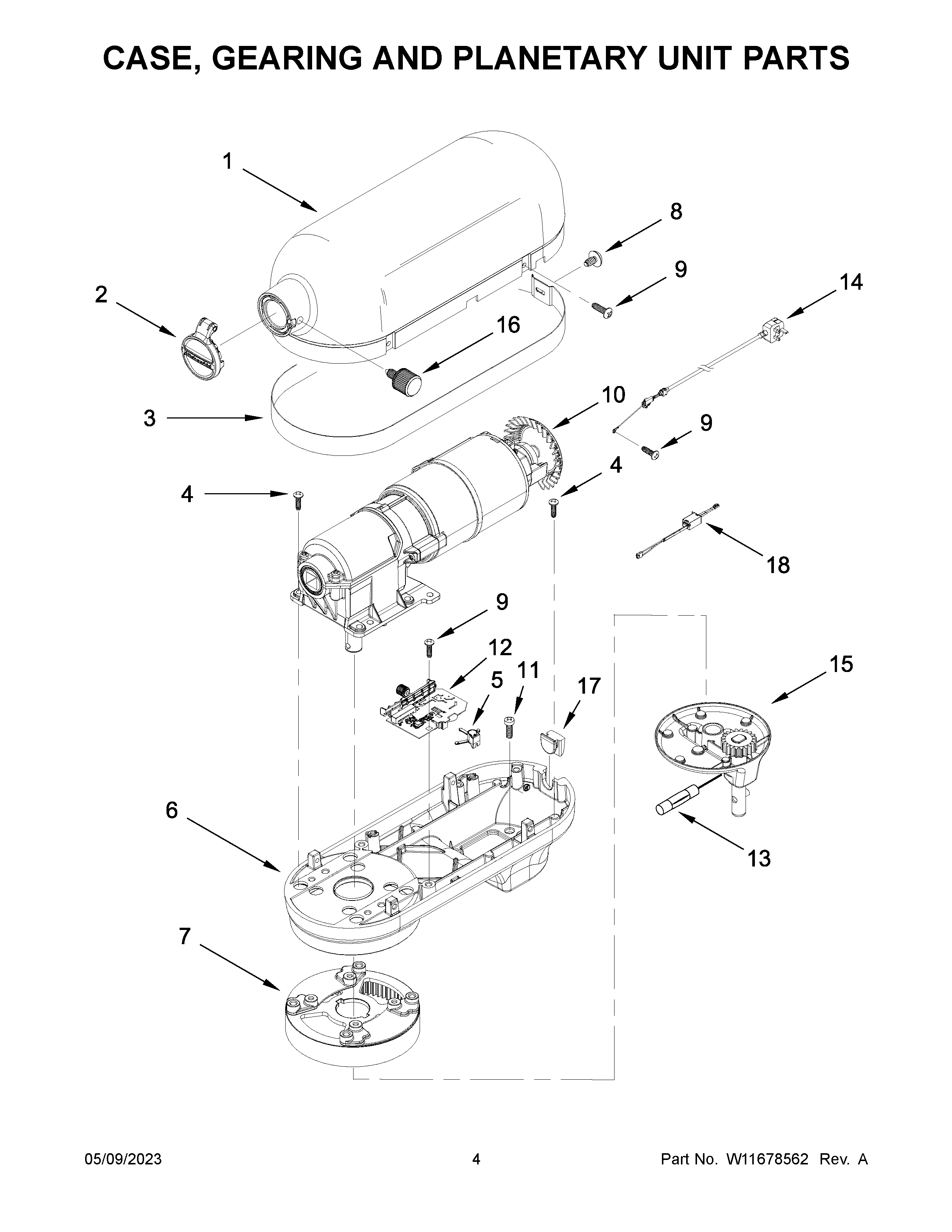 CASE, GEARING AND PLANETARY UNIT PARTS