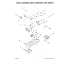 KitchenAid 5KSM7990XEWH1 case, gearing and planetary unit parts diagram