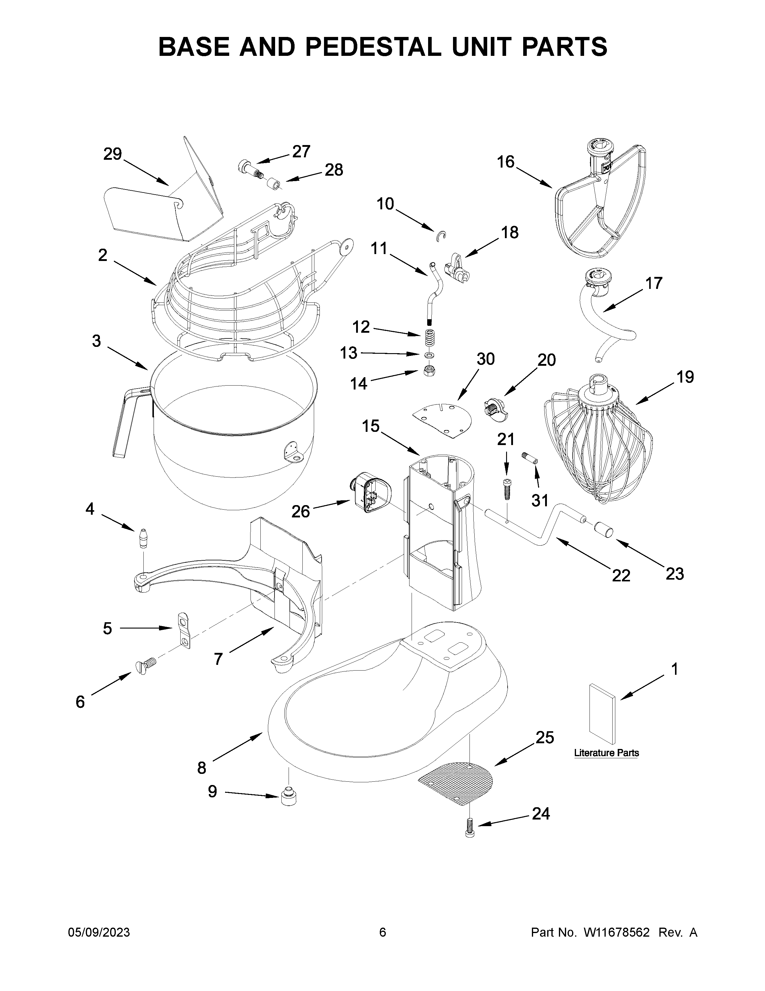 BASE AND PEDESTAL UNIT PARTS