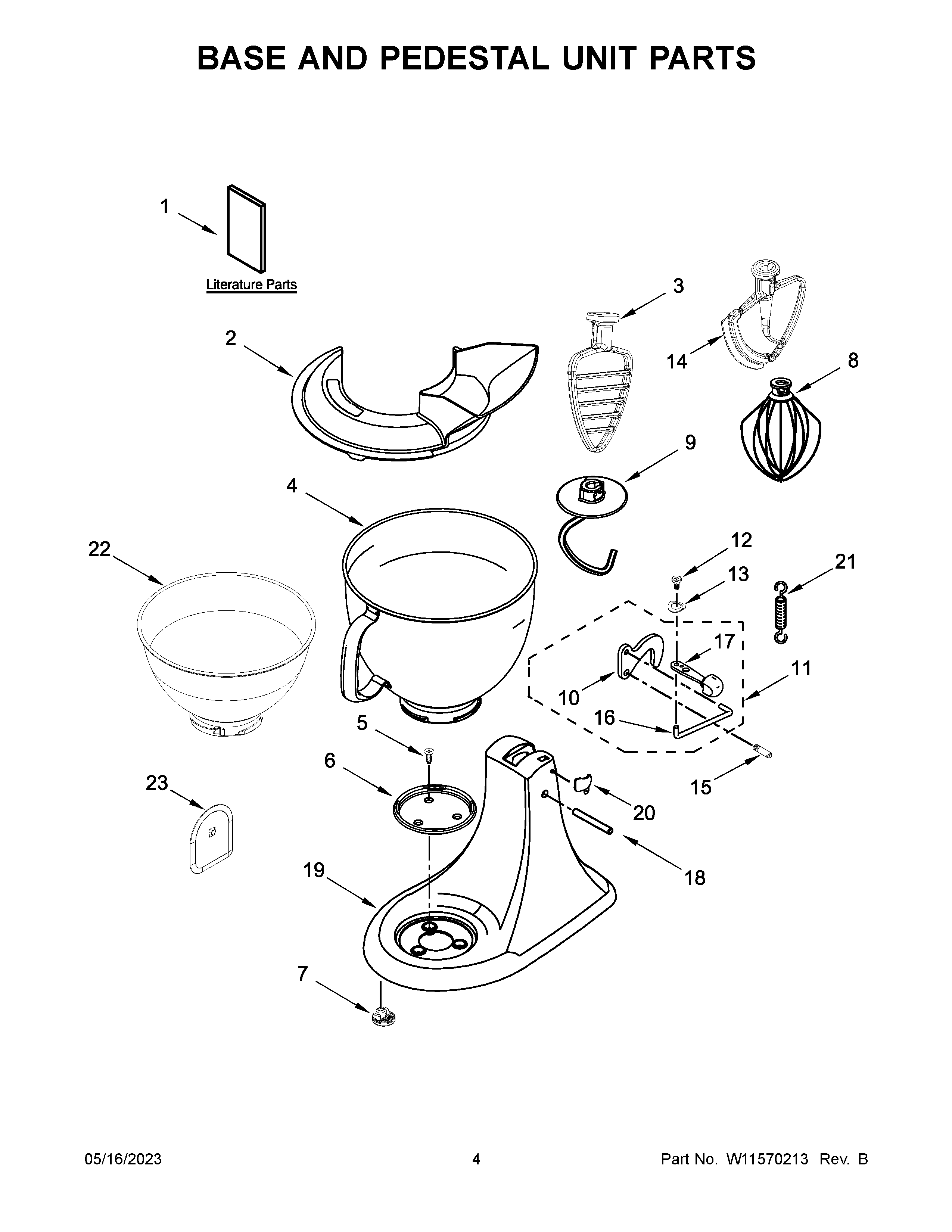 Base and pedestal unit parts