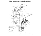 KitchenAid 5KSM195PSBBE0 case, gearing and planetary unit parts diagram