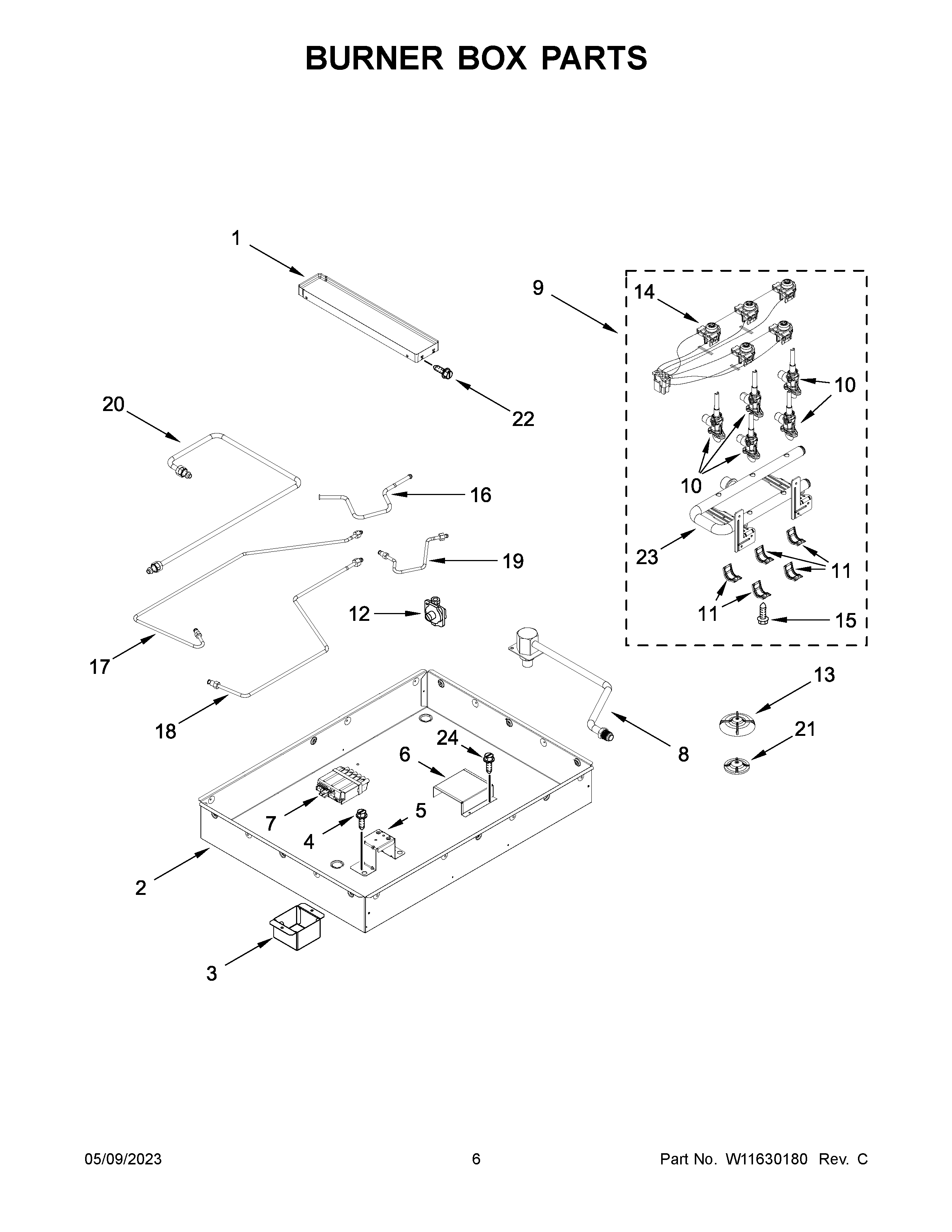 Burner box parts