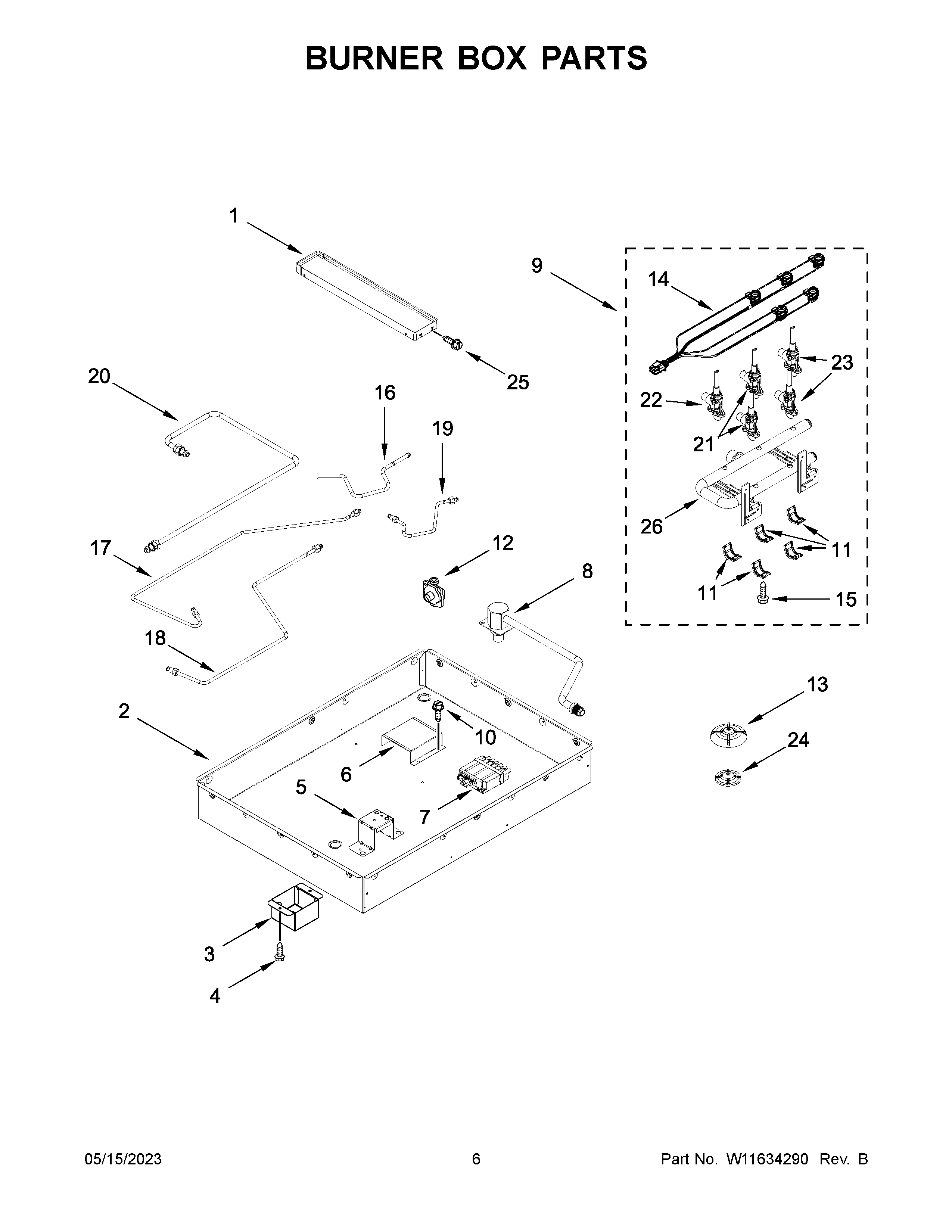 Burner box parts