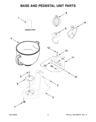 Base and pedestal unit parts