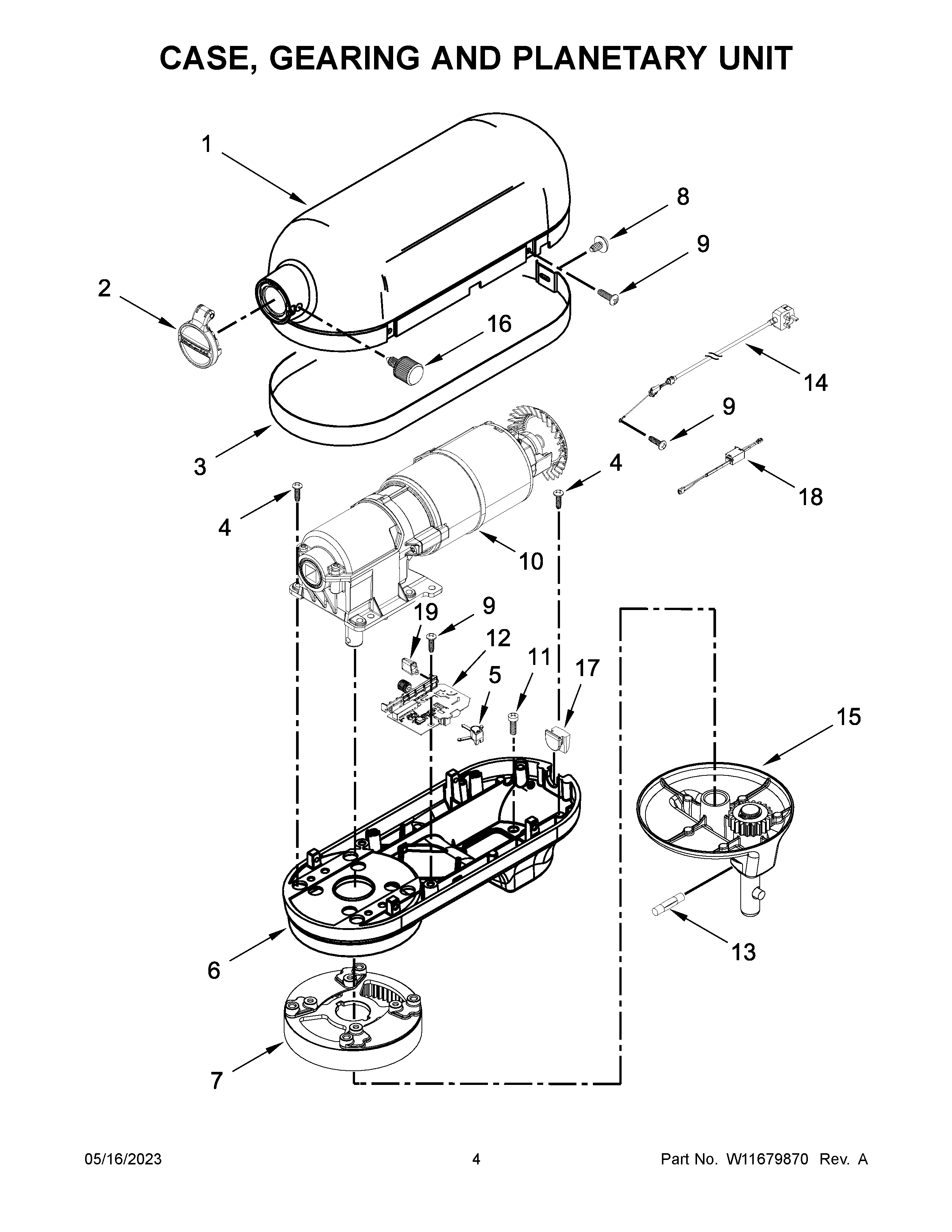 CASE, GEARING AND PLANETARY UNIT