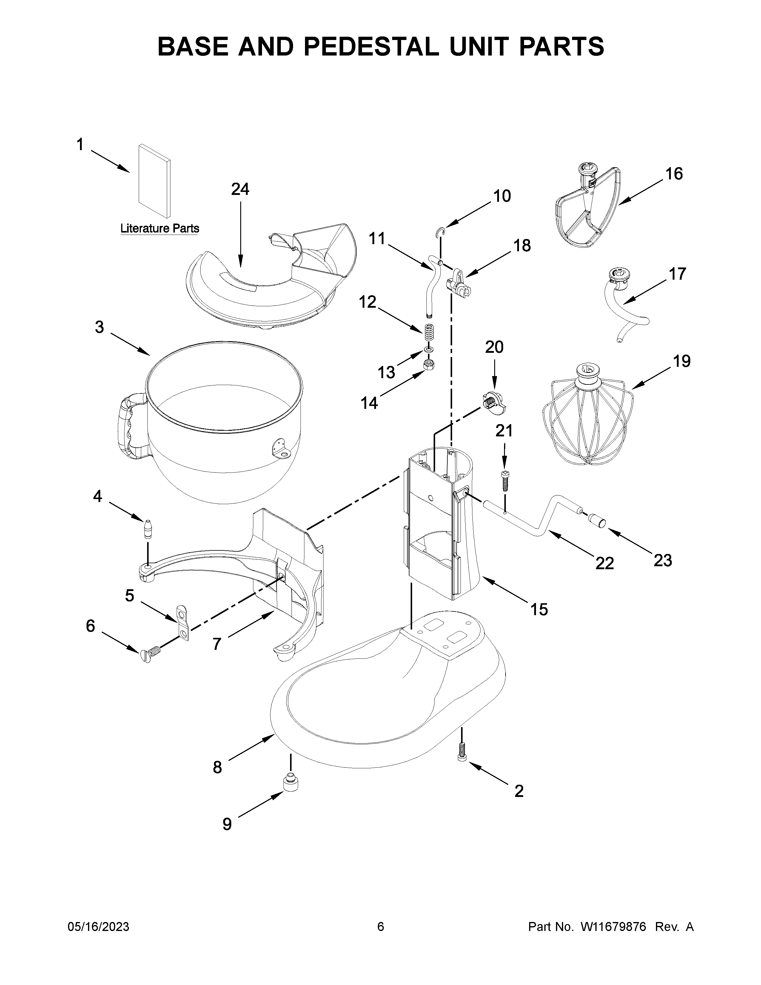 Base and pedestal unit parts