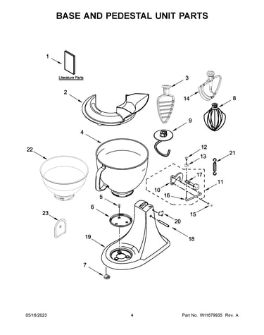 Base and pedestal unit parts