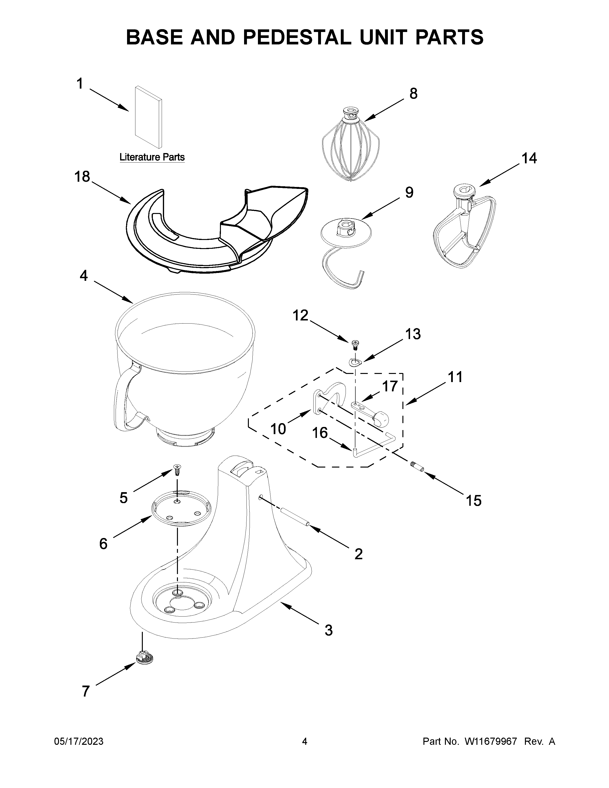 BASE AND PEDESTAL UNIT PARTS