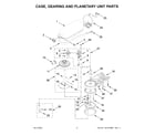 KitchenAid KSM100PSOB5 case, gearing and planetary unit parts diagram