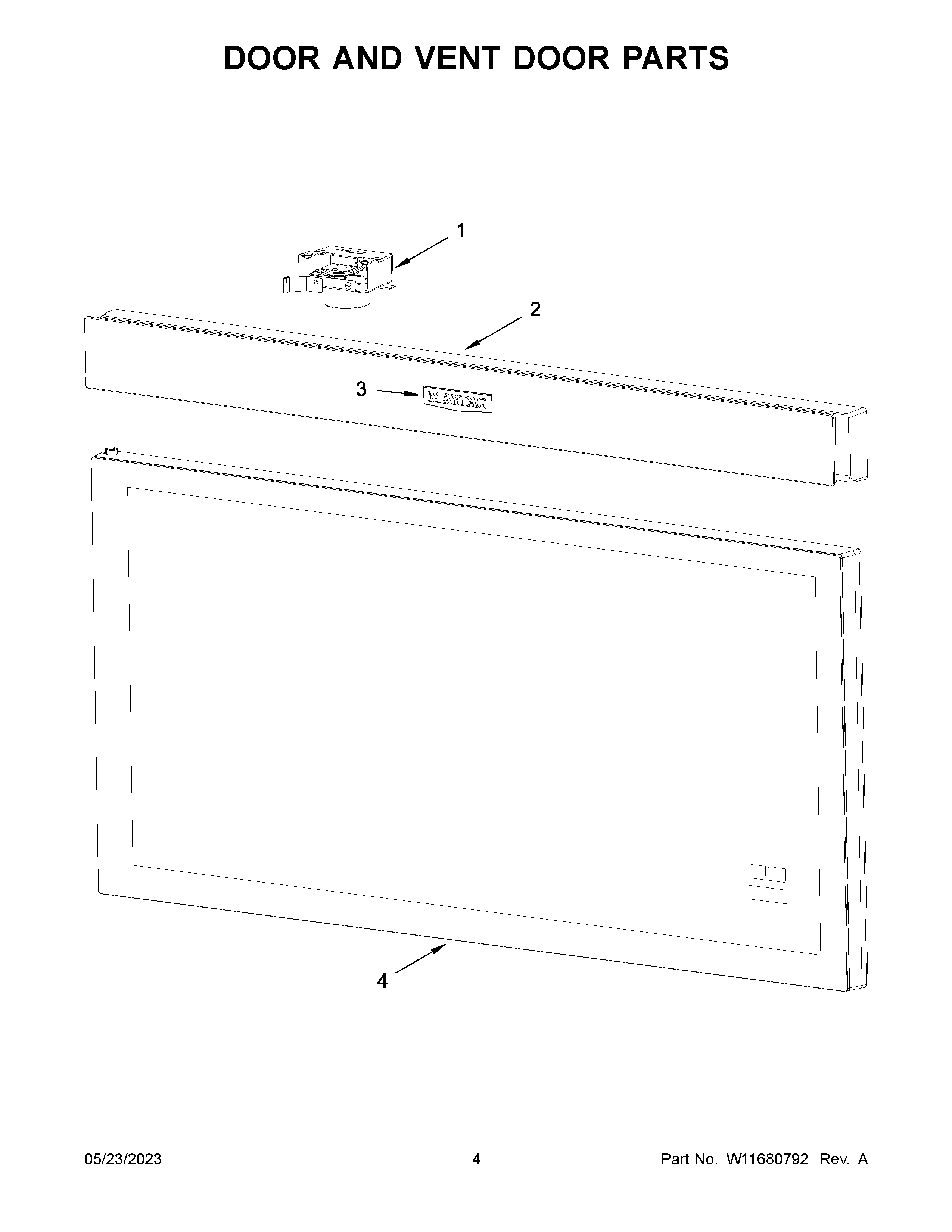 Door and vent door parts