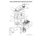 KitchenAid KSM150PSTPP5 case, gearing and planetary unit parts diagram