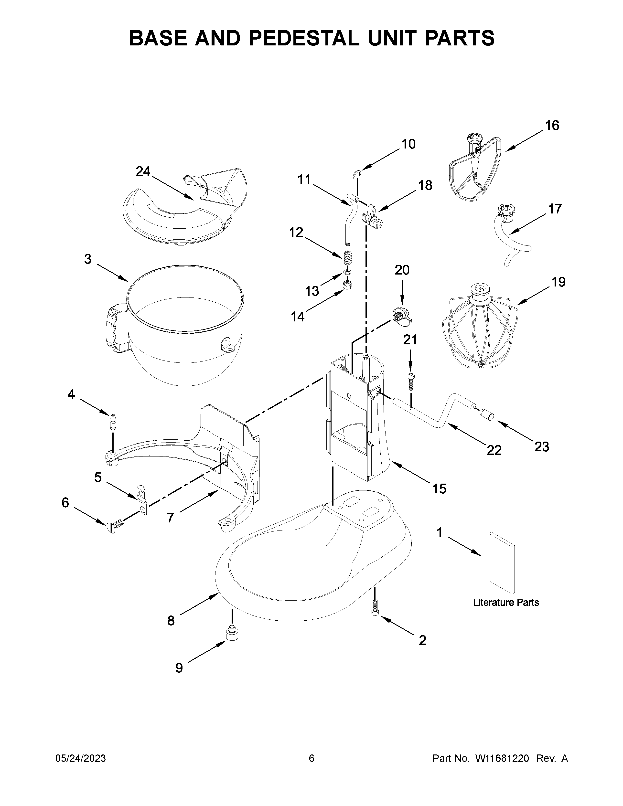 Base and pedestal unit parts