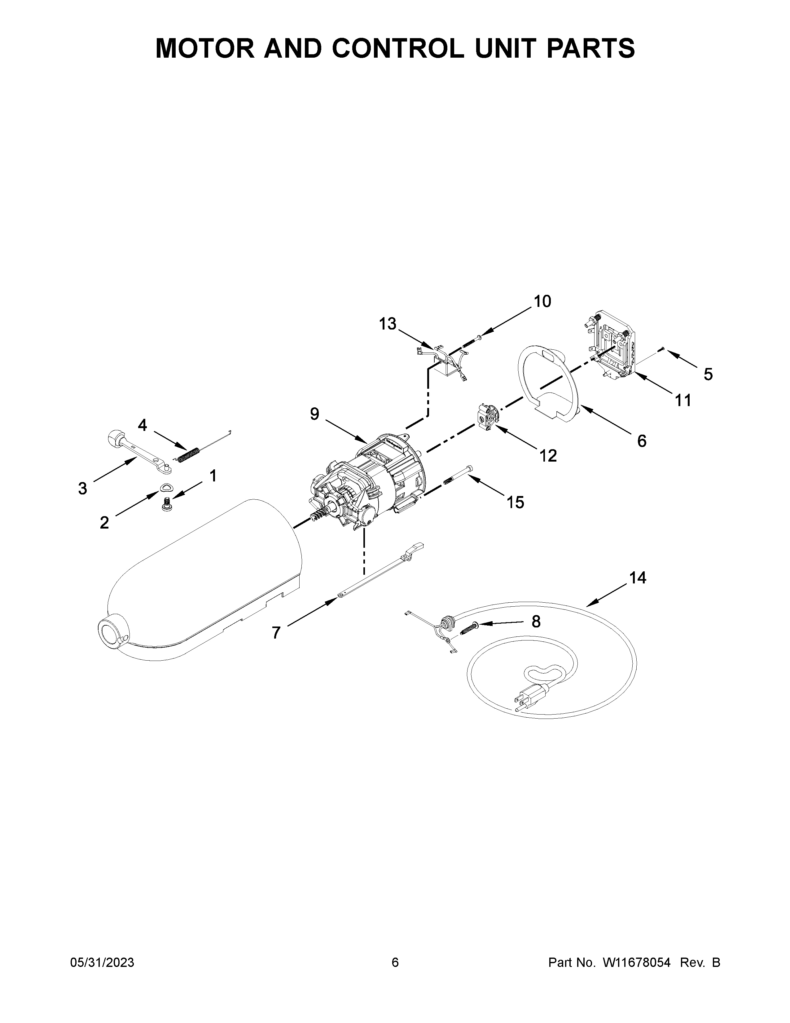 Motor and control unit parts