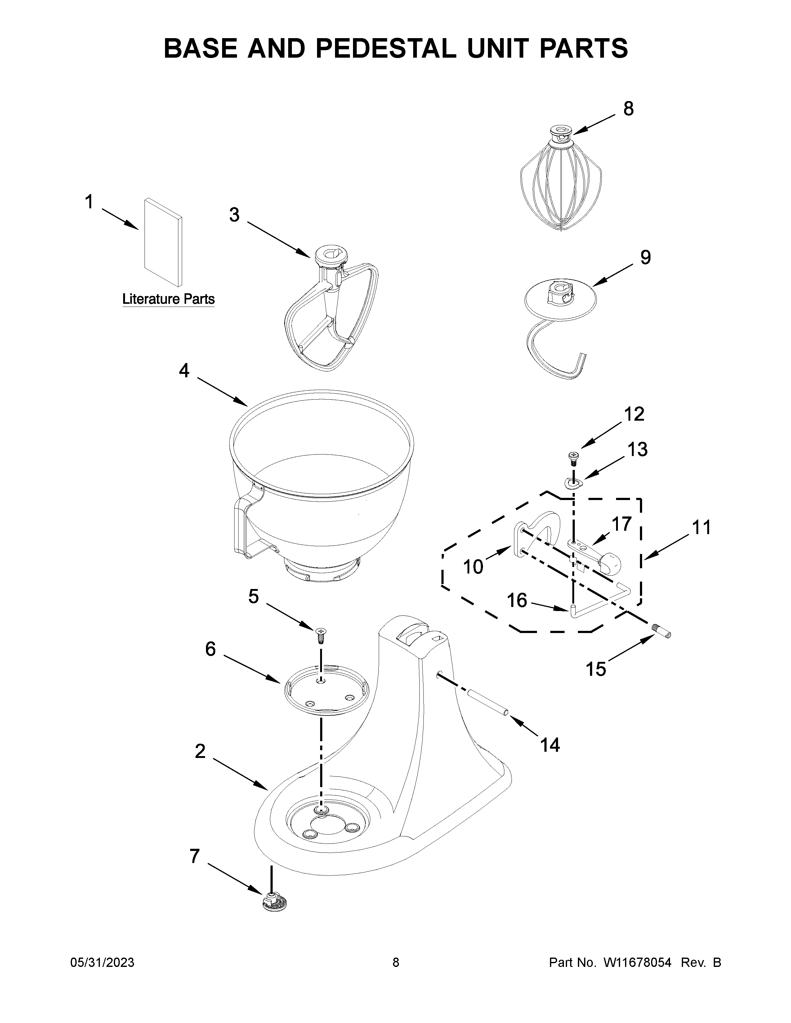 Base and pedestal unit parts