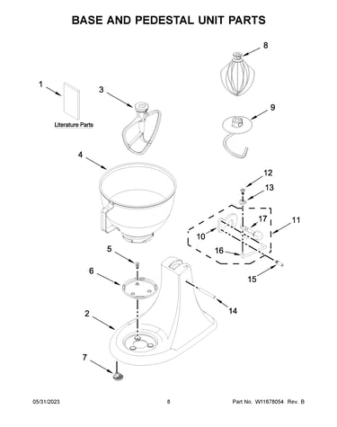 Base and pedestal unit parts