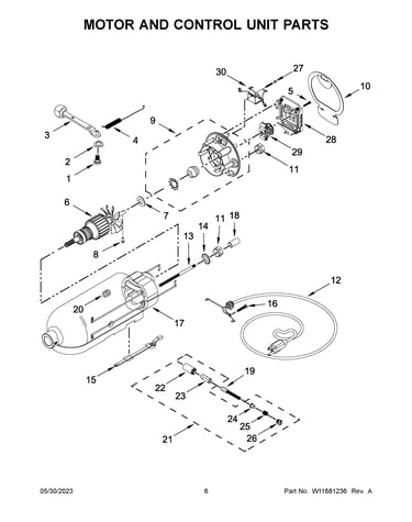 Motor and control unit parts