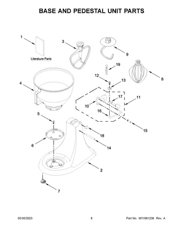 Base and pedestal unit parts