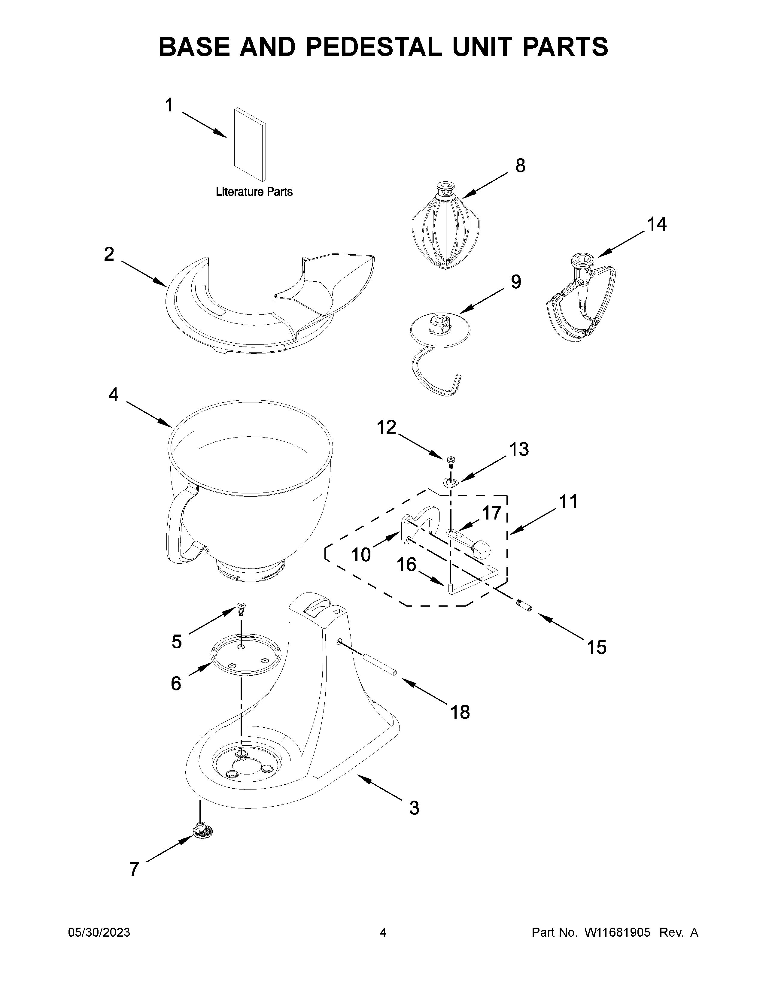 Base and pedestal unit parts