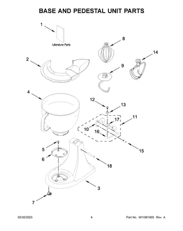 Base and pedestal unit parts