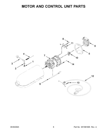Motor and control unit parts