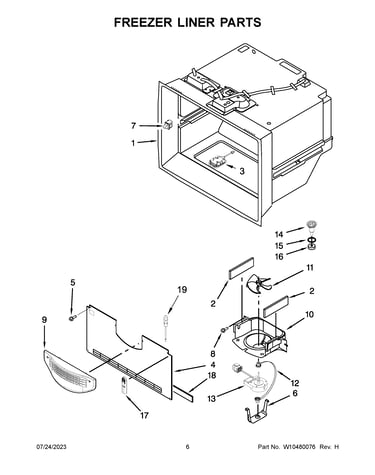 Freezer liner parts