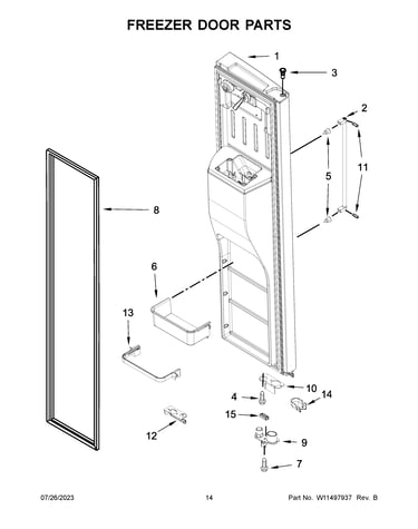 Freezer door parts