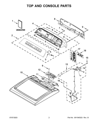 Top and console parts