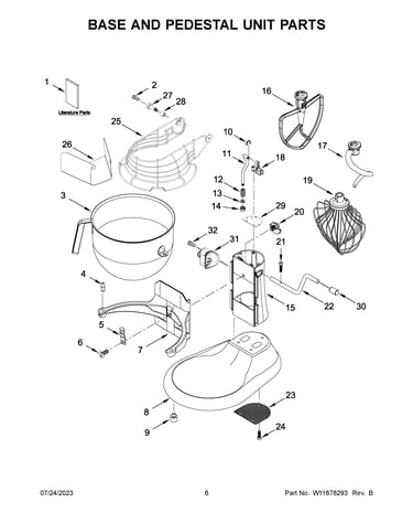Base and pedestal unit parts