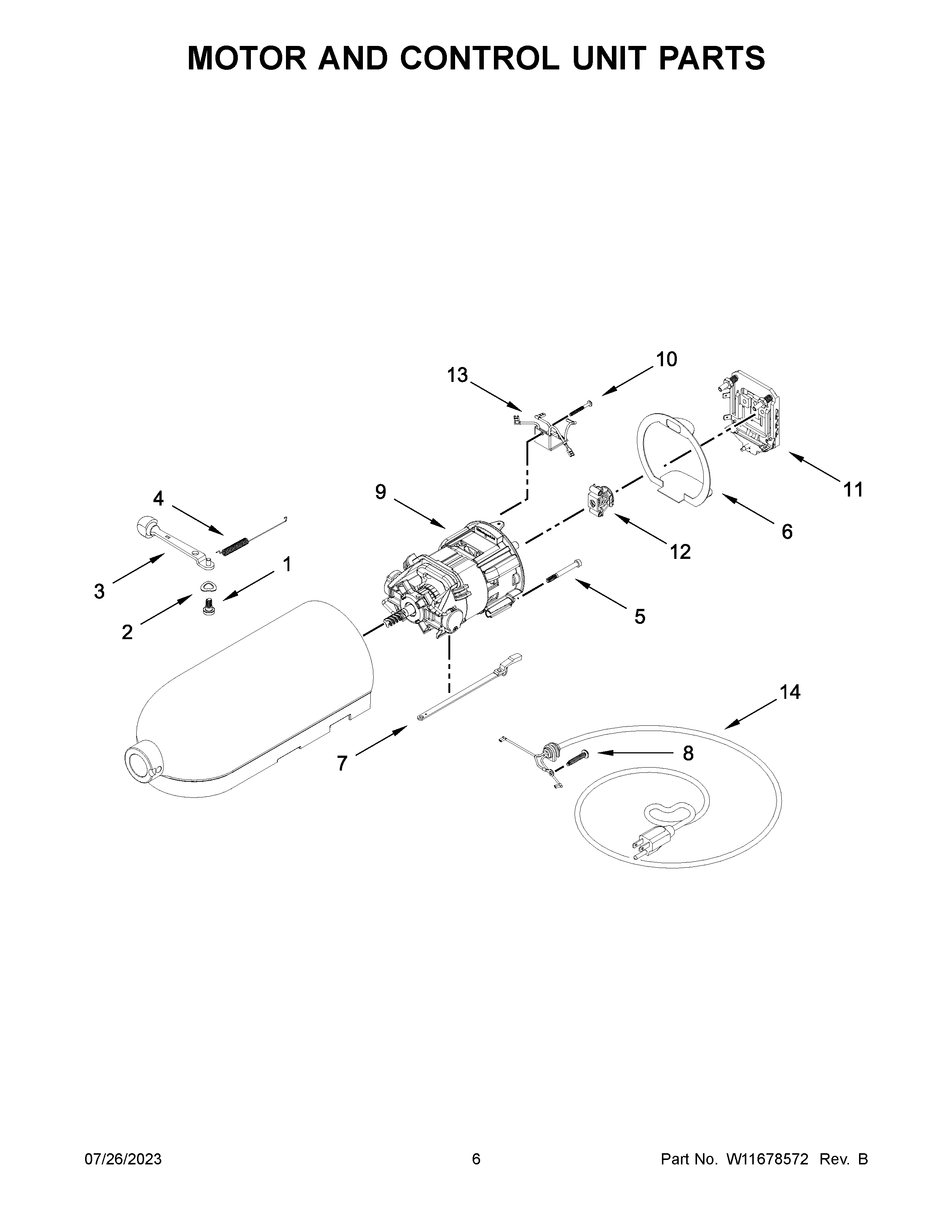 Motor and control unit parts